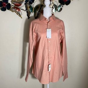 NORDSTROM RACK  Fit Non-iron Paisley Texture Long Sleeve Button Front Shirt